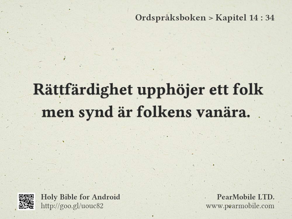 Ordspråksboken, Kapitel 14:34
